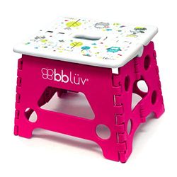 bblüv - Stëp - Opvouwbare voetenbank voor kinderen en peuters - Antislip klapkruk tot 250 lbs - Perfect voor zindelijkheidstraining en tandenpoetsen - Roze