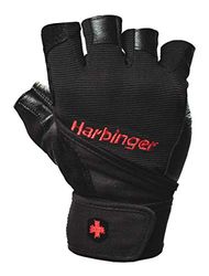 Harbinger Pro Polswrap Handschoenen, Hefhandschoenen voor degenen die flexibiliteit en ademend vermogen willen, maar maximale polsstabiliteit nodig hebben, Unisex, X Large, Zwart/Rood