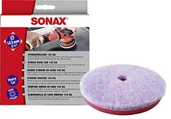 SONAX 493800 - Almofada híbrida de lã, almofada de polimento de corte pesado para máquinas de dupla ação, reduz o tempo de polimento, elimina riscos profundos e esteiras, 85% lã, 15