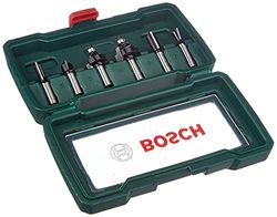 Bosch Conjunto de 6 brocas de metal duro (para madeira, haste de 8 mm, acessórios para fresadora)