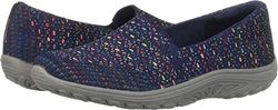 Skechers Women's Reggae Fest-Wicker-Engineered Knit Twin Gore Slip On (Willows) Loafer Flat, Navy, 10 M US