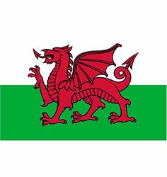 Welsh Dragon Flaga narodowa - wielokolorowa