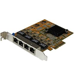 StarTech.Com ST1000SPEX43 - Tarjeta Adaptador de Red PCI Express PCI-E Ethernet Gigabit con 4 Puertos RJ45 de 1Gbps
