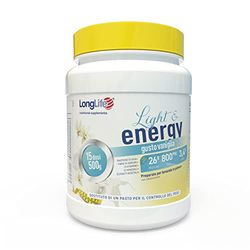 LongLife® Light & Energy Vaniglia | Sostituto pasto | Ricco di proteine, carboidrati, fibre, vitamine e minerali | Mantenimento muscolare | Gusto vaniglia | Vegetariano e senza glutine