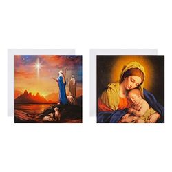 Hallmark Charity Christmas Cards, Traditional Religious Designs, Pack of 16, Nativity Scene, 2 Designs