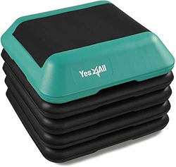 Yes4All Q5HV Verstelbare High Step Aerobic Platform, 40,6 x 40,6 cm zwart/groen step platforms voor aerobe stap oefeningen