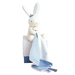 Doudou et Compagnie DC3514 konijntje MATELOT - marionet met deken, blauw