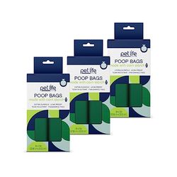 Pet Life Unlimited Bolsas para excrementos de almidón de maíz para perros, extra gruesas y fuertes, a prueba de fugas y resistentes a desgarros, sin perfume, 360 unidades