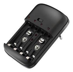MKC | MKC-1292 Cargador Universal para baterías Recargables AA/AAA/2x9V Ni-Mh/Ni-CD, Carga fiable y Segura para Todos Tus Dispositivos