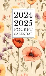 Pocket Calendar 2024-2025 for Purse: 2 Year Small Size Monthly Planner for Purse - From January 2024 To December 2025 | Floral Cover