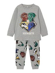 NAME IT Pojkar NMMOBELIX HARRYPOTTER LS NIGHTSET WAB pyjamas, grå melange, 104