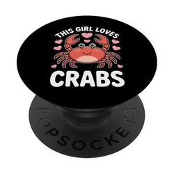 Esta chica ama los cangrejos Cangrejo divertido PopSockets PopGrip Adhesivo