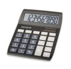 Genie 840 B – Calculadora de 10 dígitos (Dual Power (Solar y batería), diseño compacto), color Negro