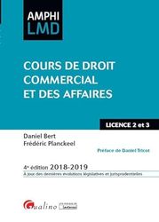 COURS DE DROIT COMMERCIAL ET DES AFFAIRES - 4EME EDITION
