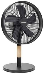 Bestron Mobiele tafelventilator Ø 35 cm, designventilator met 3 snelheden en 80° oscillatiefunctie, hoogte: 35 cm, 35W, DFT35WB, kleur: hout/zwart