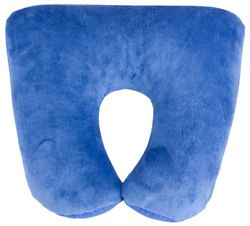 Almohada de viaje WALSER 30811, almohada de viaje 2 en 1, almohada de apoyo para el cuello, azul