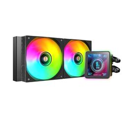 Mars Gaming ML-VISIONPRO240, Refroidissement Liquide AIO, TDP 500W, 2x Ventilateurs ARGB 120mm FDB avec Noyau en Cuivre et Aluminium, Écran LCD IPS 4” Amovible, Opti-Chamber 3e Génération, Noir