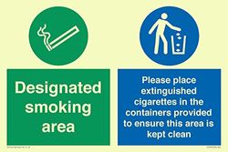 Designated smoking area Please place extinguished cigarettes in the containers provided to ensure...