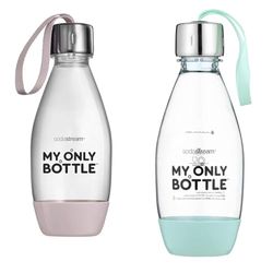 SodaStream My Only Bottle Pink - 0,5 liter - Duurzame fles voor onderweg & sodastream My Only Bottle Blue - 0,5 liter - Perfect voor onderweg dankzij het draagkoord