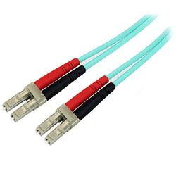 StarTech.com Cabo de 5 m de fibra ótica multimodo LC/UPC para LC/UPC OM4 - 50/125 µm - Fibra LOMMF/VCSEL - Redes de 100 G, cabo LSZH - baixa perda de inserção, Low Insertion Loss (450FBLCLC5)