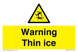 Segnale di avvertimento sottile per ghiaccio – 150 x 100 mm – A6L