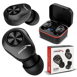 Audiocore AC580 Cuffie Intrauricolari Bluetooth BT5.1 TWS Stazione di Ricarica con Display Microfono integrato Senza Fili
