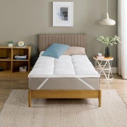 Zinus Mattress Topper, Polyester, White, 190 x 90 cm