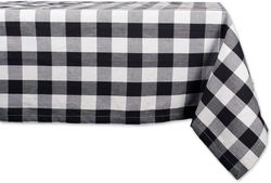 DII Toalha de mesa 100% algodão, lavável na máquina, jantar e férias, guardanapo / caminho de mesa, Black & White Buffalo Check, 60 x 84 polegadas