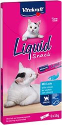 Vitakraft Liquid Snack zalm MSC & Omega, 6 stuks