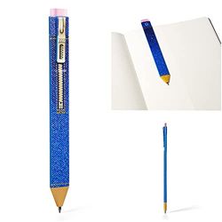 Gifts for Readers & Writers 3-in-1 Erasable Ballpoint Gel Pen and Bookmark, Jeans