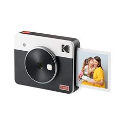KODAK Mini Shot 3 Retro 4PASS 2-en-1 Cámara Instantánea e Impresora de Fotos (7,6x7,6cm) + 8 Hojas, Blanco