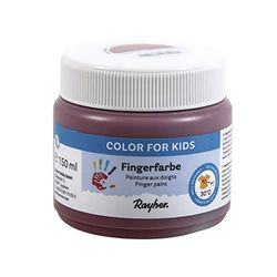 Rayher 38959540 - Colore per dita, barattolo da 150 ml, colore: Marrone terra