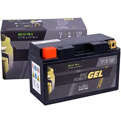 intAct - BATTERIA GEL PER MOTOCICLI | Batteria con +30% di potenza di avviamento. Per moto, quad, trattorini | Bike-Power GEL12-7B-4, CT7B-4, batteria da 12V, 6 AH (c20), 120 A (EN) | 150x65x94mm