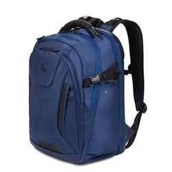SwissGear Travel Tech Elite Laptop Backpack – Fits Laptops up to 16” – ScanSmart TSA-Friendly Backpack with USB Port, Shoe Compartment & Organizer Pockets – Navy Ballistic