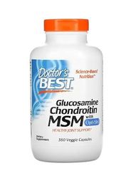 Doctor's Best Glucosamina Condroitina MSM con OptiMSM - 360 cápsulas, Salud Articular y Movilidad