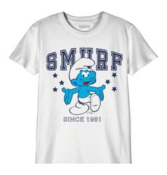 Les Schtroumpfs Bosmurfts016 Camiseta, Blanco, 8 Años para Niños