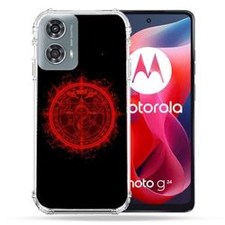 Cokitec Cover rinforzata per Motorola G24 4G Manga Fullmetal Alchemist Logo