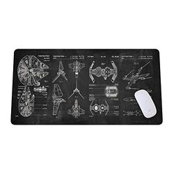 Raumschiff Weltraum-Mauspad, Sci-FI-Steuerkonsole Display Schreibtischmatte, großes Mauspad für Schreibtisch, Gamer-Mauspad, Laptop-Pad-Matte, Spielzubehör, Spielzimmer-Dekor, SciFi-Geschenk