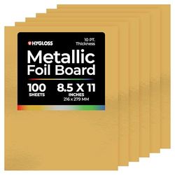 Hygloss Lot de 100 feuilles de papier cartonné métallique brillant et mat, 21,6 x 27,9 cm, robustes de 10 pt. Papier cartonné métallique pour travaux manuels, scrapbooking, affiches et décorations