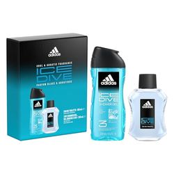 Adidas - Coffret Ice Dive 2 Produits - Eau de toilette 100ML menthe poivrée et pamplemousse, gel douche 250ML 3-en-1