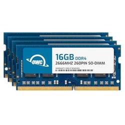 OWC 64 GB (4 x 16 GB) 2666 MHz DDR4 PC4-21300 SO-DIMM 260 pin aggiornamento memoria, (OWC2666DDR4S64S), per iMac 27 iMac 27 (iMac19,1) 2019 e PC portatili