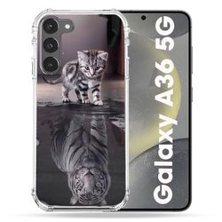 Cokitec Cover rinforzata per Samsung Galaxy A36 5G Animal Cat Reflet