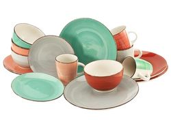 CreaTable, 22853, série Bella Casa FASHION, set de vaisselle, service combiné 16 pièces