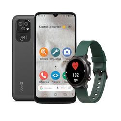 Doro 8100 + Smartwatch - 4G Smartphone Android para Mayores - Teléfono Móvil - Fácil - Resistente al Agua - Triple Cámara 13MP - Pantalla 6.1" - Botón SOS con GPS - Reloj Inteligente - Hombre - Mujer