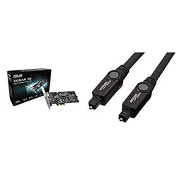 ASUS Xonar SE Interne 5.1 canaux PCI-E - Cartes Sons (5.1 canaux, 24 bit, 116 DB, 110 DB, 24 bits/192 kHz, 0,00251%) & Amazon Basics Câble Optique Audio numérique TOSLINK 3 m