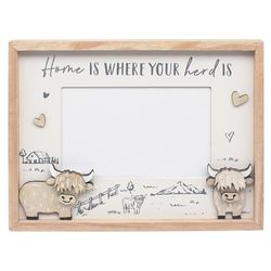 Lesser & Pavey Love & Affection HIGHLAND COW WOODEN FRAME | Rustic Picture Frame for Posters & Photos | Large Wooden Frame for Wall & Tabletop | Stylish Puzzle & Movie Poster Frame for Home & Office