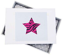 White Cotton Cards Alphabetics, Mini Photo Album, Pink Star, White Board, Multi-Colour, 12.5 x 17.5 x 2.5 cm