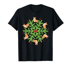 Fiocco di Neve Corgi Gallese di Pembroke di Natale Maglietta