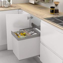 Menage Confort Pattumiera e riciclaggio rimovibile - 2 secchi incorporati da 21/21 o 16/16 - per mobile da cucina, 21/21