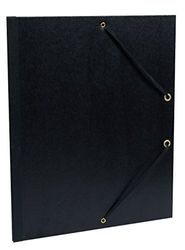 Clairefontaine 47115C Tekenmap Kraft Verge met elastiek en binnenkleppen rug 30 mm, DIN A4, binnenkant: 24 x 32 cm, buitenkant: 26 x 33 cm, zwart